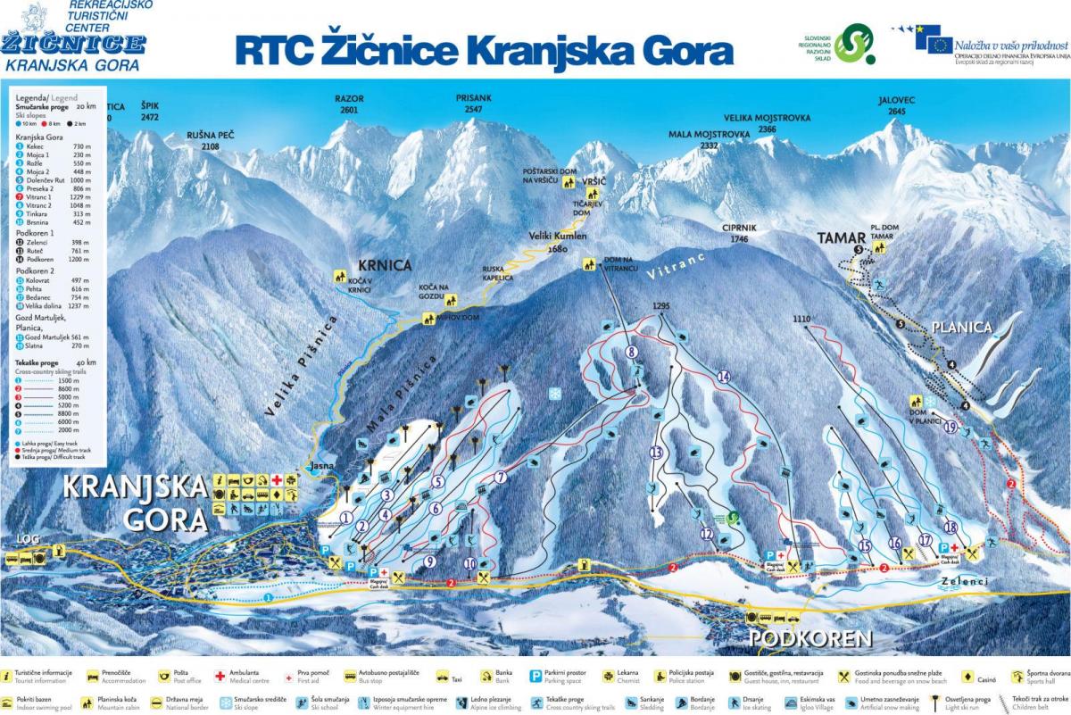 Kat jeyografik nan Sloveni resorts ski