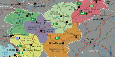 Sloveni atraksyon touris kat jeyografik